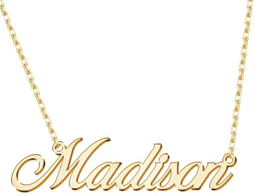 Namenskette, Personalisierte Silber Kette mit Gravur, 18K Rosegold/Gold Vergoldet Kette mit Namen, Geschenk für Freunde, Herren, Freundinnen, Mütter, Schwestern