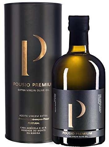 Pousio Premium HMR - Huile d’olive Gourmet vierge extra (Acidité: 0.11%) DOP d'Alentejo, Portugal - verre de 500 ml avec tube coffret