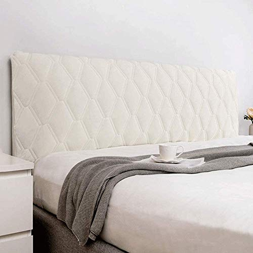 Bezug Hussen Bett Kopfteil Bettkopfteil Hussen Kopfteilbezug Staubdicht Gesteppt Einfarbig Verdicken Baumwolle Kopfbedeckungen Kopfende (Color : Beige, Size : 160cm)