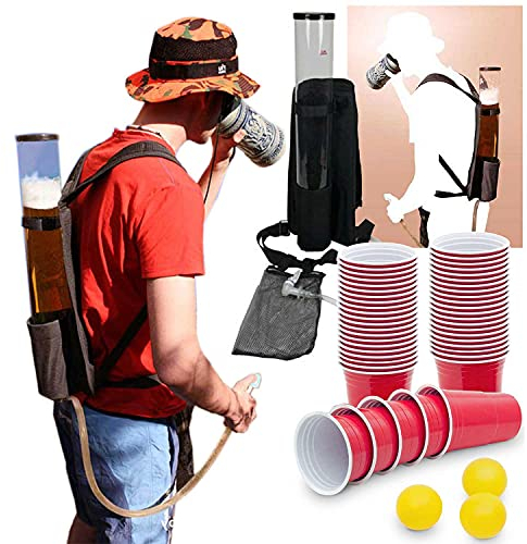Der Kulthit - Mochila de cerveza con dispensador de cerveza (3 litros + 50 tazas)