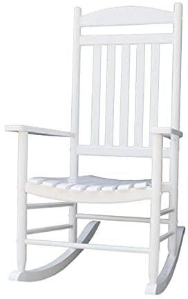 Schaukelstühle Sessel Schaukelstuhl Aus Holz Der Veranda, Schaukelstuhl Im Freien für Erwachsene, Unterstützung 180kg, Robustes Massivholz, für Garten, Terrasse, Balkon, Hinterhof ( Color : White )