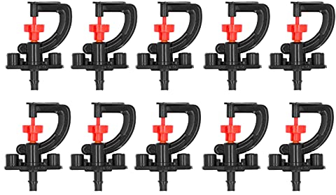 10 Set 360-Grad-rotierende Mikrosprinkler-Refraktionssprühdüse, G-Typ-Mikrodüse, Bewässerungszerstäuberdüse, Bewässerungsnebelrohr für Gewächshaus