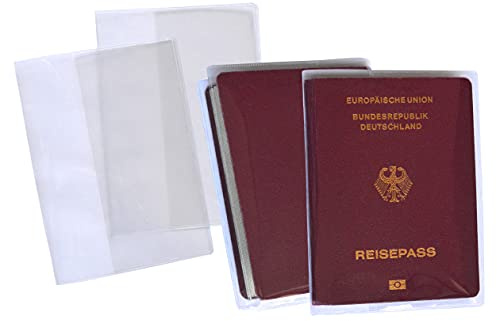thb Richter Reisepasshülle Deutschland Germany Passport Pass Schutzhülle Durchsichtig/klar (2er-Set (Transparent))
