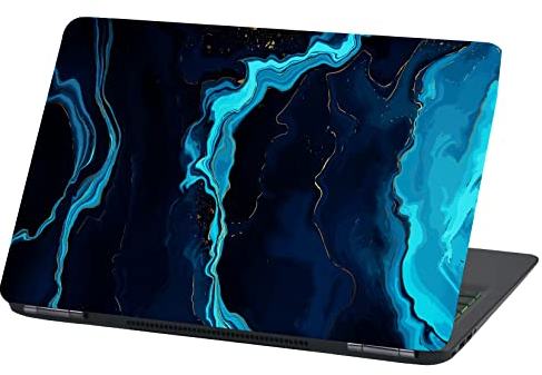 Film Universel pour Ordinateur Portable Design Cover: Abstrait Housse de Protection Autocollant en Vinyle Skin Sticker adhésif (17″, Lp74 Marbre Bleu)
