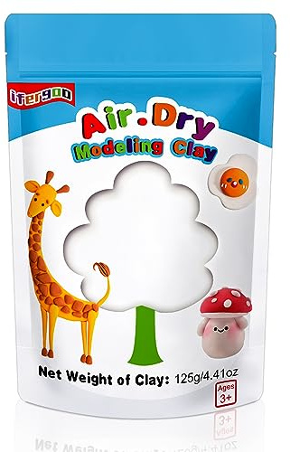 iFergoo Argile sèche à l'air libre, argile à modeler blanche ultra légère, pâte à modeler créative à faire soi-même, cadeaux pour enfants pour filles et garçons