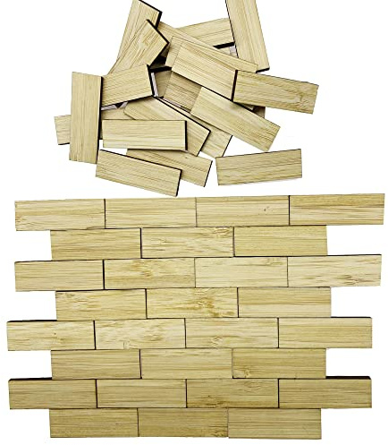 Cayway 50pcs Mini Pavimento Mini Pavimento In Bambù Modello Di Pavimento Piccolo Giardino Accessori Piccola Casa Carrello, Rettangolare