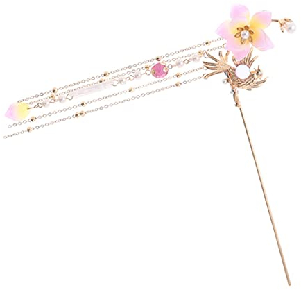 minkissy Horquilla antigua vintage para el pelo con borla para el pelo japonés, accesorios para el cabello retro, palillos decorativos para el cabello, palos japoneses para el pelo de flores,