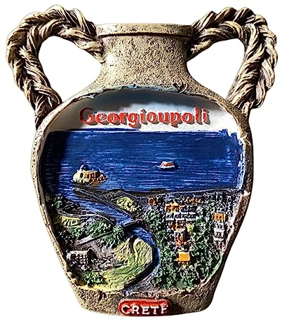 Georgioupoli Kühlschrankmagnet Kreta, Griechenland, Reise-Souvenir, 3D-Kühlschrankdekoration, Magnetaufkleber, Bastel-Kollektion