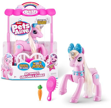Pets Alive My Magical Unicorn and Stable Battery Powered Interactive Robotic Toy Playset By ZURU