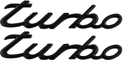 TURBO Emblem Auto Abzeichen Universal Auto Styling Aufkleber Decal Logo (Schwarz)