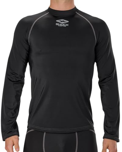 Shock Doctor Compression Hockey Long Sleeve Shirt, Black, Adult