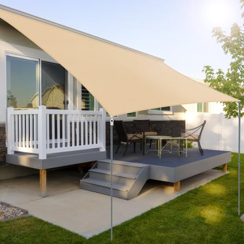 Sonnensegel 4x5m, Sonnenschutz Wasserdicht Windschutz Sonnensegel UV Schutz 99% Sunsegel mit Ösen Schnelle Wärmeableitung Hohen Zugkräften Standhalten Maschinenwäsche für Balkon Terrasse Garten