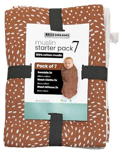 Baby Swaddle Wraps for 0-3 Months, Oeko-tex100, Newborn Swaddle Set for Baby Boy and Girl, Breathable Cotton Fabric Baby Essentials,7 Pack Ideal for 20-24°C Temperatures, Machine Washable Cotton