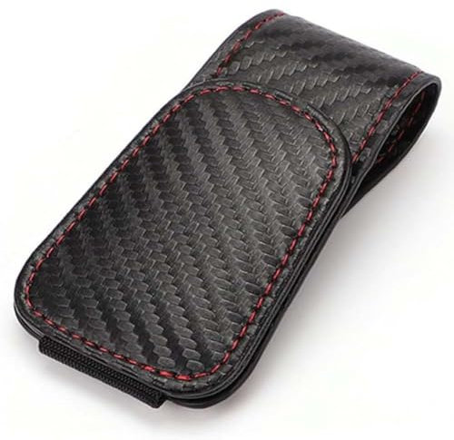 Auto Brillenhalter für Audi S6 S7 S4 RS4 A5 S5 2013-2025, Leder Sonnenbrille Halter Sonnenblenden Brillen Visierhalterung Organizer Innenraum Zubehör,J/Carbon Fiber Black