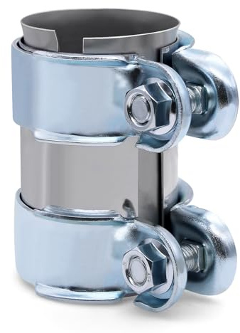 PWGHWG Auspuffschelle 55mm Doppelschelle Auspuff Schelle Rohrverbinder Edelstahl Auspuffrohrklemme (Ø: 55 mm/L: 95 mm)