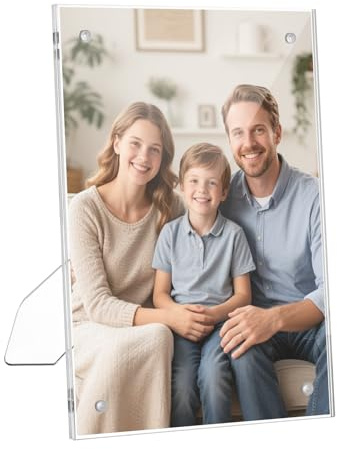 Szaboviktoria Cornici Magnetiche 13 x 18 cm, Trasparenti e Senza Cornice, Adatte per Foto da 7 Pollici, Con Supporto, Supportano il Posizionamento Orizzontale o Verticale