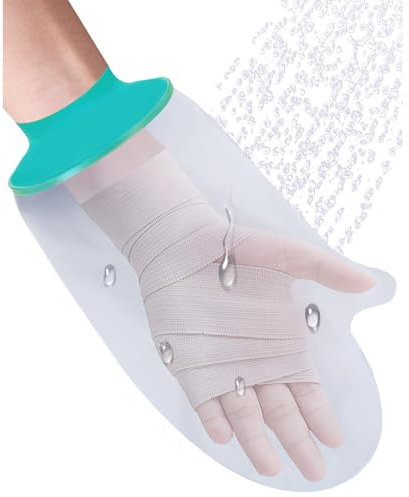 Hand Cast Cover Waterproof Cast Cover for Shower Reusable Cast and Bandage Protector for Hand Injuries Wrist Cast Sleeve Bag for Showering After Surgery-Waterproof protection for Fingers Palms Wrists