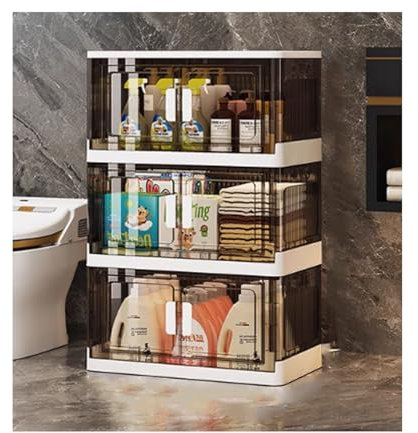 YPIOUREN Glasvitrine stehend Vitrinenschränke Display case Glasschrank vitrine Klappbare Vitrine Vitrine aus Kunststoff Doppeltür-Design geeignet for Wohn- und Schlafzimmer(60 * 91cm/23.6 * 35.8in)