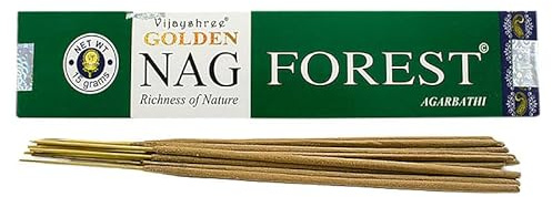 Golden Nag Verschiedene Düfte Original aus Indien Handgerollt Meditation Entspannung Aromatisch GRATIS Räucherstäbchen Halter (Forest, 3)