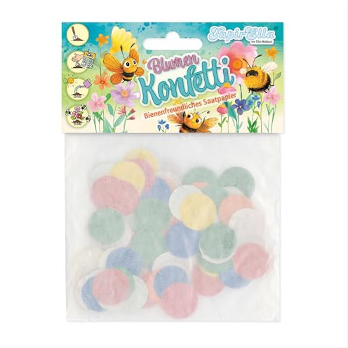TapirElla Blumen Konfetti, Wildblumen Mix, Samen Konfetti mit einem Mix aus bunten Blumen, Paradies für Bienen von Lutz Mauder, Saatpapier Mix, Geschenk, Dekoration (ca. 150 Stck.)