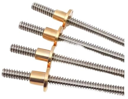 Dado a ricircolo di sfere in metallo Vite di comando T10 passo 2mm vite filettata passo 2mm con dado in ottone lunghezza 100mm-600mm barra trapezoidale lineare(550mm)