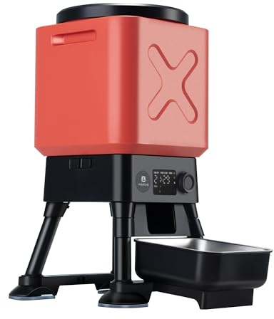Mangiatoia automatica per cani da 14 l, per cani di taglia grande, capacità extra, anti-blocco, distributore automatico di cibo per cani, doppia alimentazione, ciotola in acciaio inox
