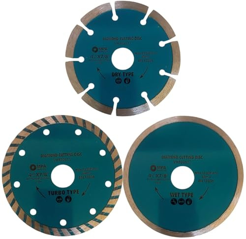 Maryse Set 3 Dischi Diamantati 115 mm – Taglio per Cemento, Calcestruzzo, Pietra, Mattoni, Granito e Piastrelle – Compatibili con Smerigliatrici Angolari 4.5 – Lunga Durata e Taglio Preciso