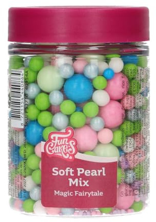 FunCakes Soft Pearls Perle di Zucchero, Magic Fairytale, 80 g | Palline di Zucchero Commestibili, Perfette per Decorare Torte, Cupcake, Biscotti, Dolci e Altro, Decorazioni per Torte