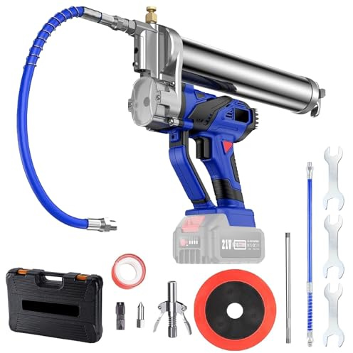 Pistolet à Graisse Sans Fil pour Makita 18V Batterie, Kit Pistolet à Graisse Électrique 10000 PSI avec Tuyau, Raccord Rapide, Gâchette à Vitesse Variable, Chargeur, Valise(Sans Batterie)