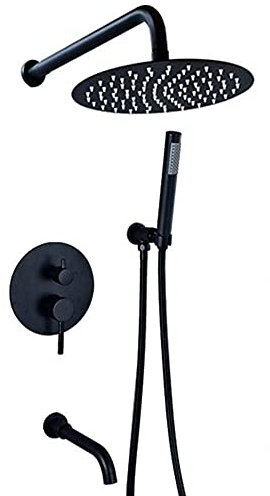 Doccia a 3 funzioni Rotonde Doccia Set Pioggia Pioggia Capo Doccia e Porta Portatile per la Doccia per la Doccia per la Doccia Black_12 in