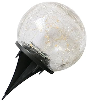 Milisten Lámpara Led Solar Para Exteriores Forma De De Resistente Al Para Césped Redonda Para Jardín Luz Solar De Jardín Lámpara De Césped Crack Ball