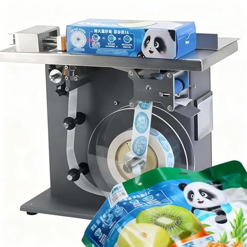 SIEEOUR Skrivbords Etiketteringsmaskin, Halvautomatisk Rätvinklig Etiketteringsmaskin, Med PLC Mikrodator Kontroll, ±0,5mm Accuracy, Längdjustering, 15-30 Styck/Min, för Kosmetika