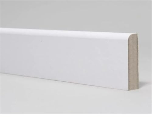 PACK OF 5 (Total 5 Units) - 18mm x 68mm White Primed MDF 9mm One Edge Round Architrave - 2700mm Length