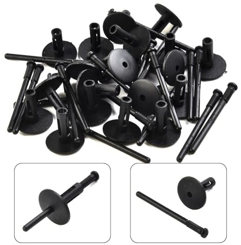 FACAIIO Blindnieten aus Kunststoff, 6 mm, für Bfor MW Rad-Seitenschweller, Stoßstangen, 50 Stück, Nylon-Befestigungen mit Muttern, Schwarz