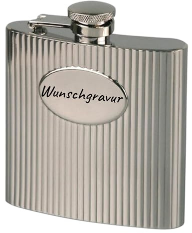 Flachmann mit Gravur, Personalisierte Geschenke Geburtstagsgeschenk für Männer Frauen Partner Freund Jahrestag Geschenk für Ihn Sie Männergeschenke Gadgets Geburtstagsgeschenke 240ml (Welle)