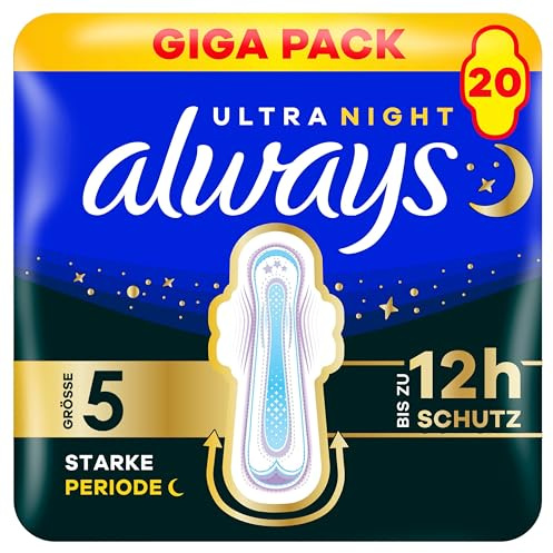 always Ultra Binde Größe 5 Secure Night Extra mit Flügeln 20 Stück