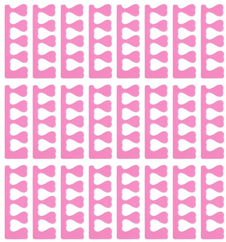 24 Zehenspreizer, weiche Fingerspreizer, Zehenspreizer aus Schwamm für Pediküre, Maniküre, Polieren, Nagellack, Beauty-Accessoires, Rosa