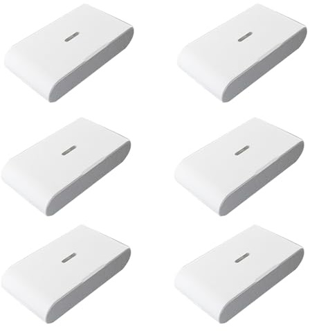 Aundhegrtt Detector de Rotura de Cristales por Vibración Inalámbrico de 6 Piezas de 433 MHz, Sensibilidad Ajustable, Compatible con para Sistemas de Alarma, Color