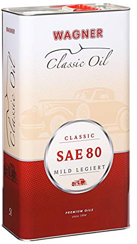 WAGNER Classic Getriebeöl SAE 80 - Mild Legiertes Hochdruck-Getriebeöl für Oldtimer - Geeignet Für Lenk-, Schalt-, Kardan- Und Differentialgetriebe | Verschleißarm Und Oxidationsstabil | 5 Liter