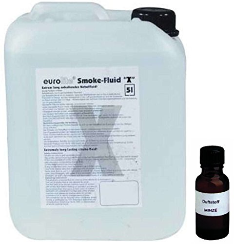 5 Liter Eurolite X (Extrem A2) Nebelfluid + 30 ml Duftstoff Mint-Minze - Smoke-Fluid, Nebel-Fluid-Flüssigkeit für Nebelmaschine