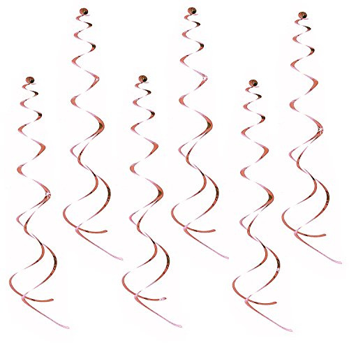 Oblique Unique® Deckenhänger 6 Stück Spiral Girlanden - Farbe wählbar (Rose Gold)