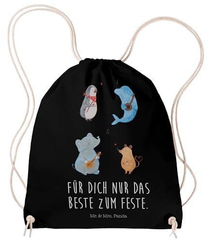 Mr. & Mrs. Panda Turnbeutel Big Band - Geschenk, Lustige Sprüche, Delfin, Stoffbeutel, Maus, wander rucksack, Musik, Hund, gymnastiktasche, festival tasche, kordelzugbeutel, Pinguin, Elefant