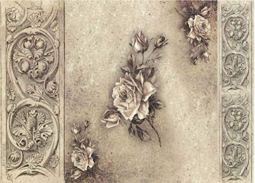 Zita`s Creative Reispapier A3 - Rose in beige. Motiv-Strohseide, Strohseidenpapier, Decoupage Papier