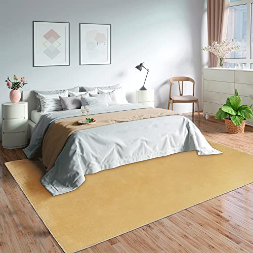 Mia's Teppiche Olivia Wohnzimmer/Schlafzimmer Teppich - waschbar - 60x110 cm, Gold