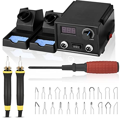 Crtkoiwa BolíGrafo Multifuncional para Pirograbado de LeñA con 23 Puntas de Pirograbado, Ajuste de Temperatura de 100 ℃ -700 ℃, Máquina de pirograbado Kit，Kit de Pirograbador de Madera