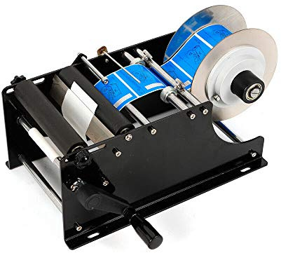 RainWeel Manuelle Etikettiermaschine für Runde Flasche Einstellbare Halbautomatische Flaschenetikettiermaschine Etikettiergerät