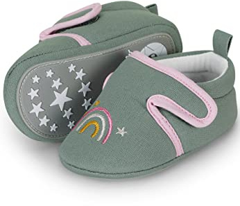 Sterntaler Baby flicka baby krypsko moln platta tofflor, grön, 22 EU, Grön, 22 EU