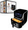 Fatto in Casa da Benedetta Friggitrice ad Aria (Capacità 6,5 Litri) - Potenza 1800 Watt - Cestello antiaderente con Griglia estraibile - Display digitale (Nera)