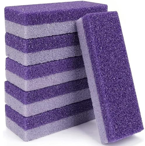 6 Packs Foot Pumice Stone - Double Sided Foot Scrub for Feet Hard Skin Callus Remover and Scrubber, Exfoliating Dead Skin (Purple)