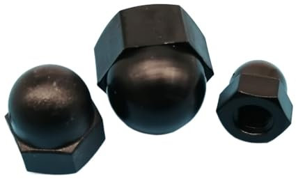 5/10/50 Stück M3 M4 M5 M6 M8 M10 M12 M14 M16 Schwarz Weiß Nylon Kunststoff Isoliert Sechseck Sechskant Dekorative Abdeckung Kuppel Eichel Überwurfmutter (Color : Black, Size : 50pcs M5)